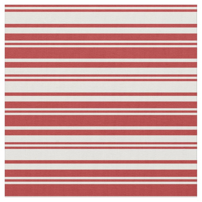 Tecido Padrão de Linhas/Stripes de Creme Vermelho e Mint (Detalhe)