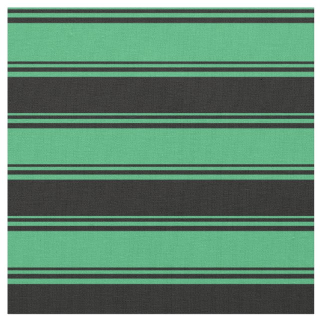 Tecido Padrão de Linhas Verde e Preto do Mar (Detalhe)