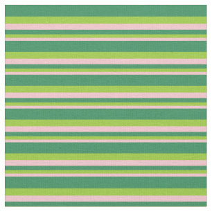 Tecido Padrão de Linhas Verdes Rosa, Verde e Mar