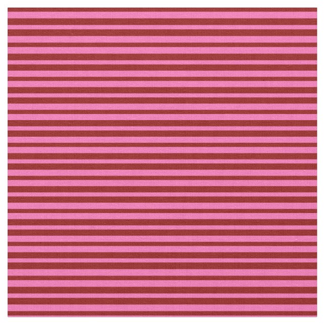 Tecido Padrão de Linhas Vermelhas Escuras e Rosa Quente (Detalhe)