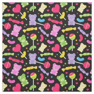 Tecido Padrão de Lollipops Candy Kawaii Cute