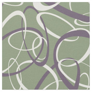 Tecido padrão de loops geométricos de sábado branco roxo