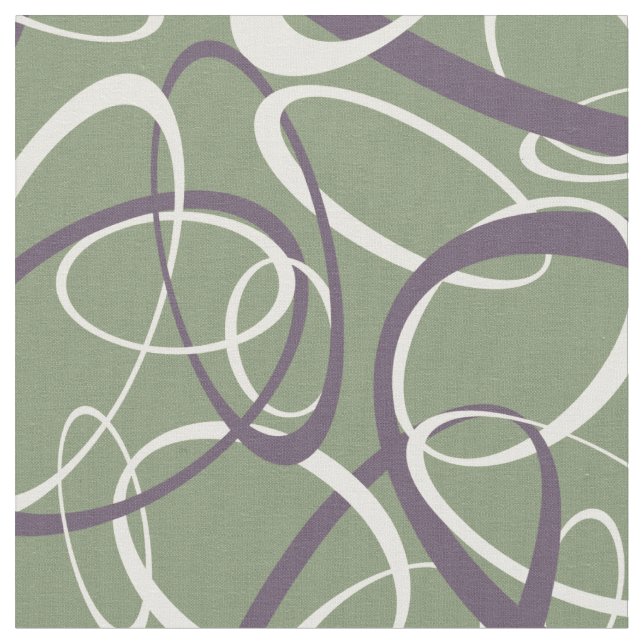 Tecido padrão de loops geométricos de sábado branco roxo (Detalhe)