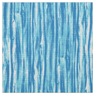 Tecido Padrão de madeira flutuante - azul oceano e branco