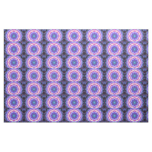 Tecido padrão de mandala azul rosa