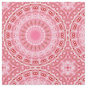 Tecido Padrão de Mandala Carmesim e Rosa