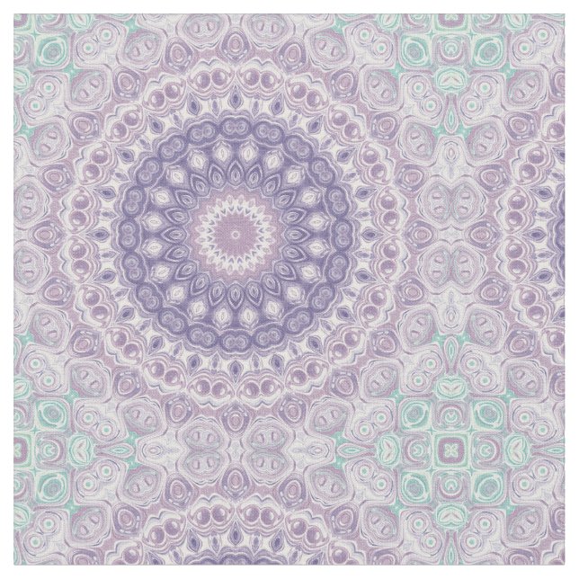 Tecido Padrão de Mandala Lavanda e Lilás (Detalhe)