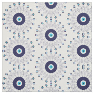 Tecido Padrão de Mandala mau em Azul e Branco
