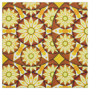 Tecido Padrão de mandala, tons de marrom e ouro