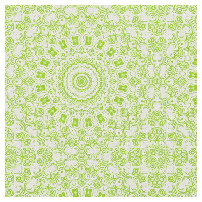 Tecido Padrão de Mandala Verde Chartreuse (Detalhe)