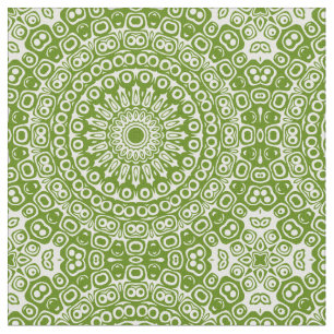 Tecido Padrão de Mandala Verde da Natureza