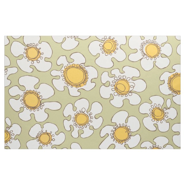 Tecido Padrão de margarida da linha de Solteiro oleícola  (Fat Quarter)