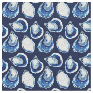 Tecido Padrão de meia casca de ostra azul marinho