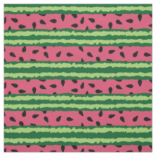 Tecido Padrão de Melancia Cóta Rosa e Verde