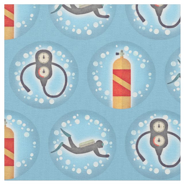 Tecido Padrão de Mergulho Scuba - Tema Cute Scuba (Detalhe)
