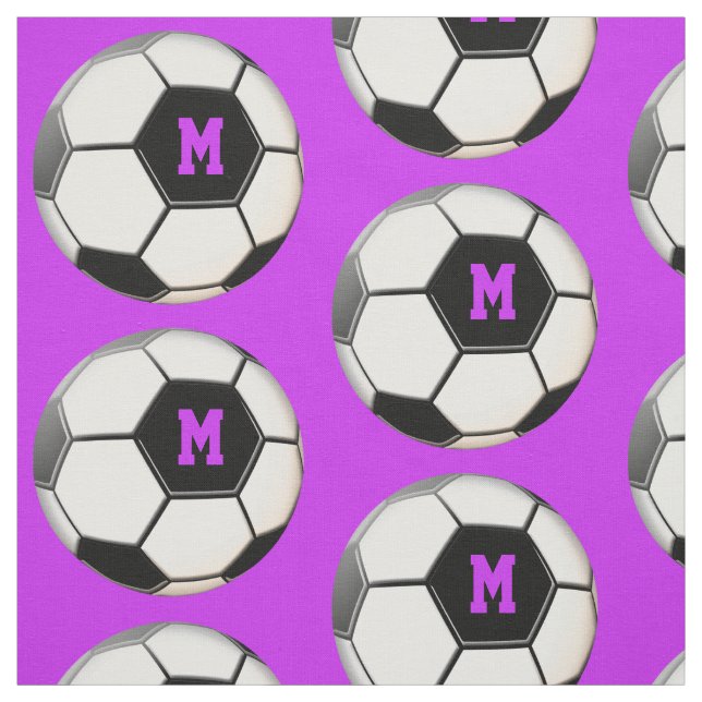 Tecido Padrão de Monograma de Bola de Futebol (Modelo)
