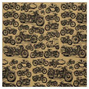 Tecido Padrão de motocicletas vintage e antigas