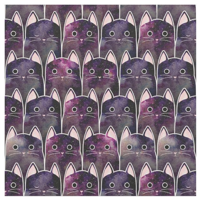 Tecido Padrão De Muitos Gatos Galáxicos (Detalhe)