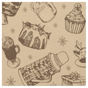 Tecido padrão de natal vintage
