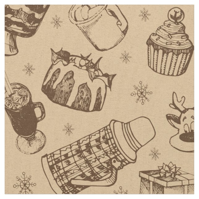 Tecido padrão de natal vintage (Detalhe)