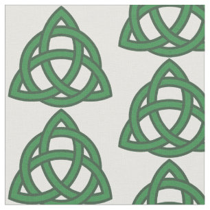 Tecido Padrão de Nó Celta Verde Triquetra