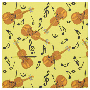 Tecido Padrão de Nota de Música Violin