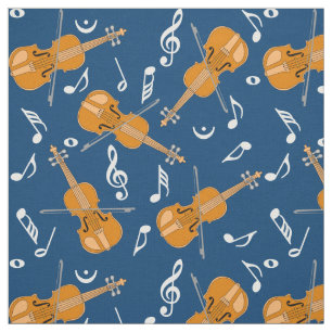 Tecido Padrão de Nota de Música Violin