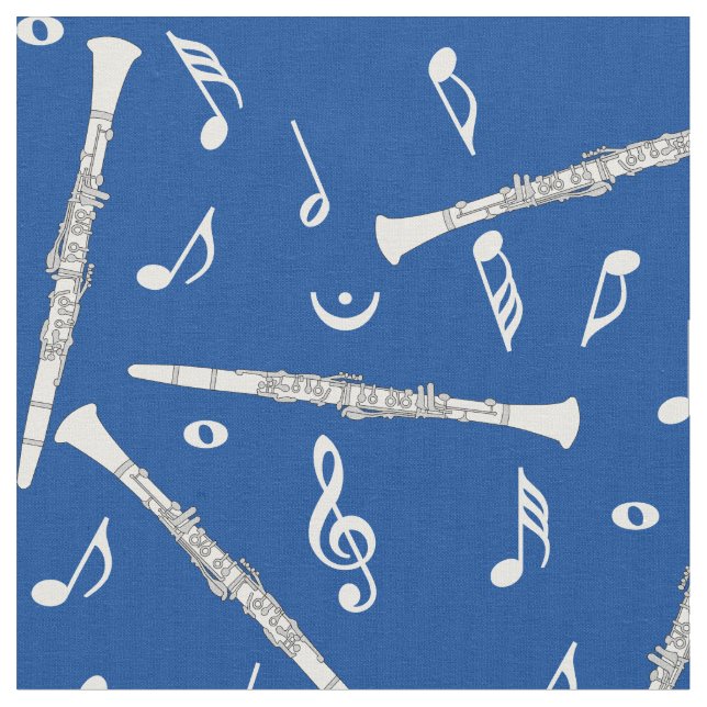 Tecido Padrão de Notas de Música Clarinets (Detalhe)