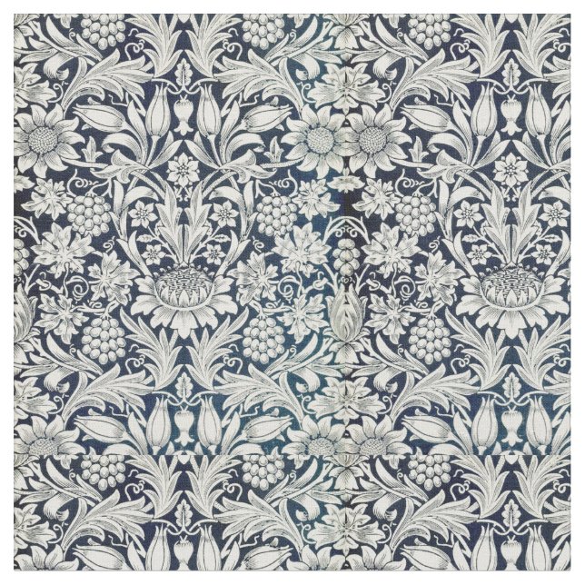 Tecido - Padrão de Nova Arte Azul e Branca (Detalhe)