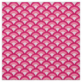 Tecido Padrão de onda Art Deco - fúcsia e coral