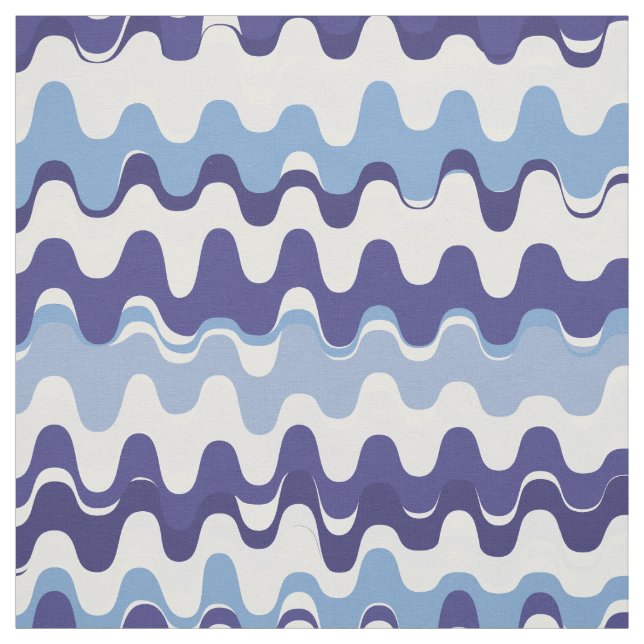Tecido Padrão de onda de abstrato branco e azul (Modelo)
