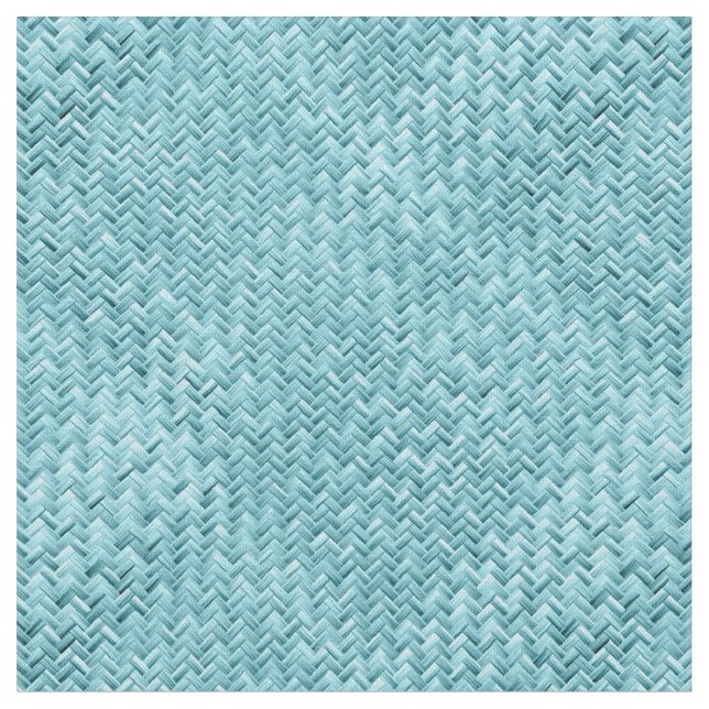Tecido Padrão de Onda Geométrica de Cesta de Gráfico Aqua (Detalhe)