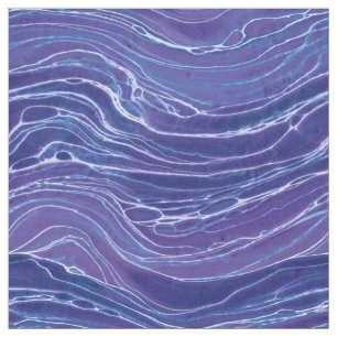 Tecido Padrão de Ondas Abstrato de lavanda Azul de
