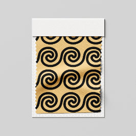 Tecido Padrão de Ondas-Chave Gregas Meander Brown