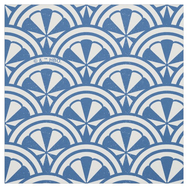 Tecido Padrão de Ondas Costeiras - O Lotus Branco (Modelo)