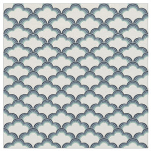 Tecido Padrão de ondas de estilo reverso azul