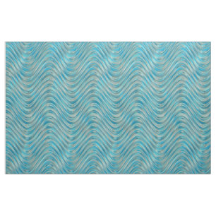 Tecido Padrão de Ondas de Vidro Azul Azul Turquesa Azul 