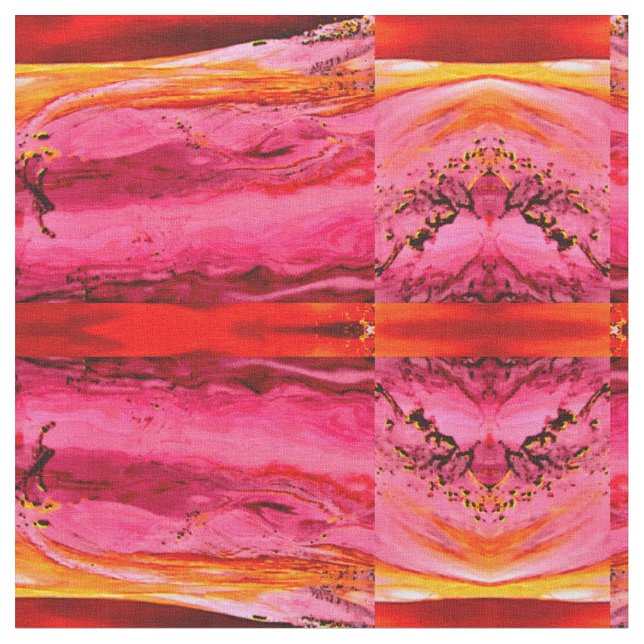 Tecido padrão de ondas tropicais rosa/vermelho maui (Detalhe)