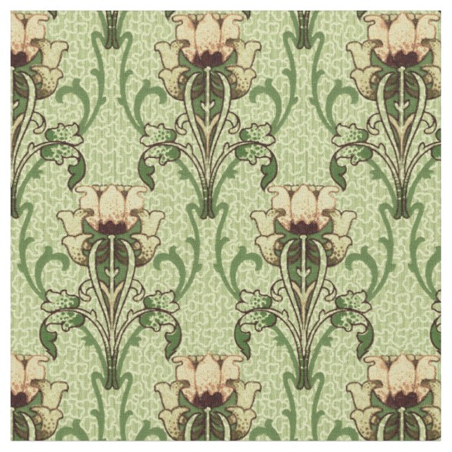 Tecido Padrão de Ornamento de Vintage Art Nouveau Tulip (Detalhe)