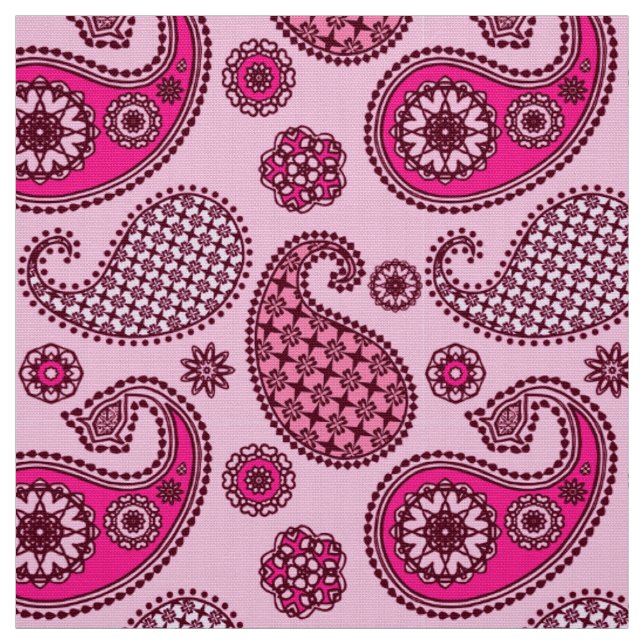 Tecido Padrão de Paisley, tons de luz a rosa profundo (Modelo)
