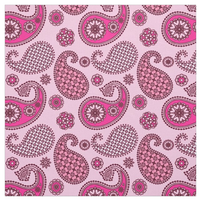 Tecido Padrão de Paisley, tons de luz a rosa profundo (Modelo)