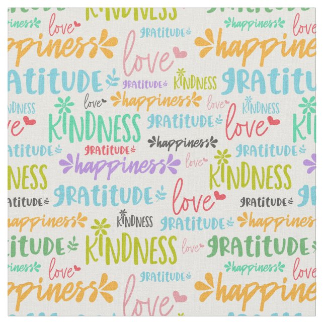 Tecido Padrão de Palavra Positivo Inspiracional (Detalhe)