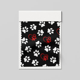 Tecido Padrão De Patas, Patas Brancas, Patas Vermelhas, C