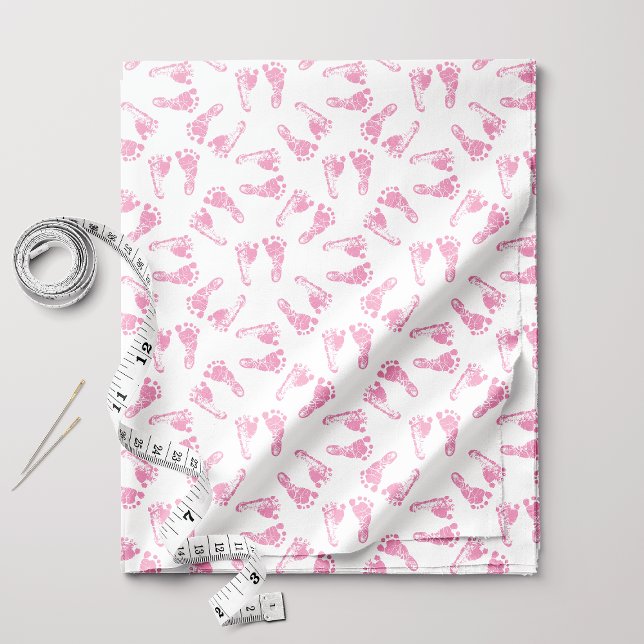 Tecido Padrão de Pegada de Bebê Rosa (Criador carregado)