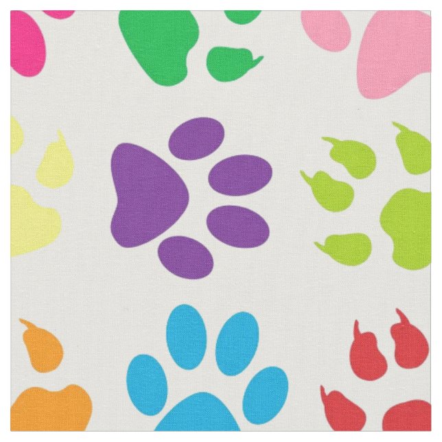 Tecido Padrão de Pistas de Cachorro Arco-Íris (Detalhe)