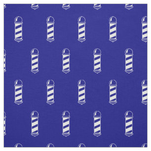 Tecido Padrão de polo de Barbearia Marinho azul e branco