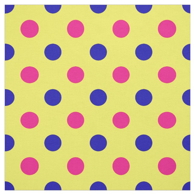 Tecido Padrão de Pontos Amarelo Rosa Azul (Modelo)