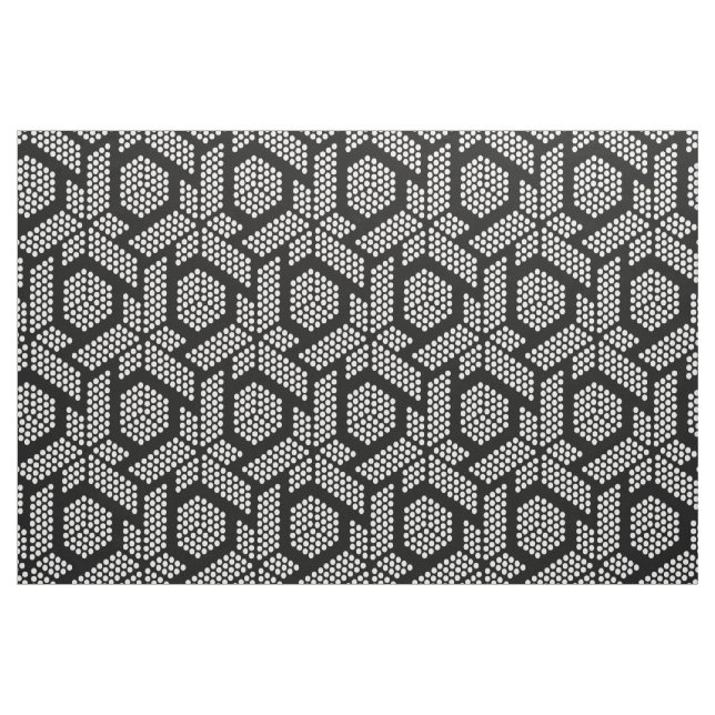 Tecido Padrão de pontos brancos em formas geométricas pre (Fat Quarter)