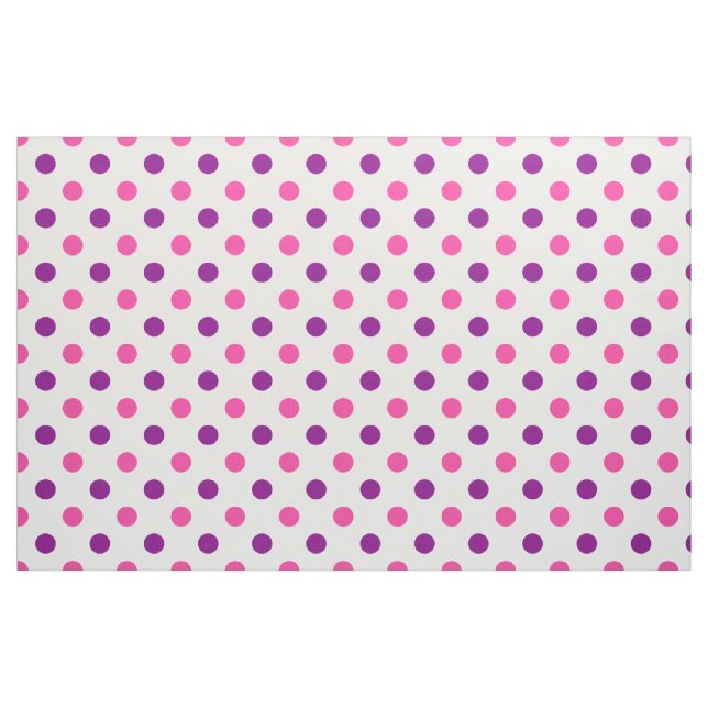 Tecido Padrão de Pontos Brancos Roxos e Rosas (Fat Quarter)