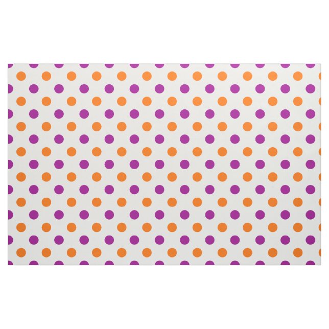 Tecido Padrão de Pontos Brancos Roxos Laranja (Fat Quarter)